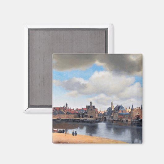 Aussicht auf Delft, Johannes Vermeer, 1659-1660 Magnet (Vorderseite/Rückseite)