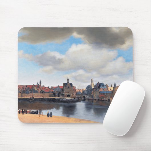 Aussicht auf Delft, Johannes Vermeer, 1659-1660 Mousepad (Mit Mouse)