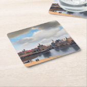 Aussicht auf Delft, Johannes Vermeer, 1659-1660 Rechteckiger Pappuntersetzer (angewinkelt)