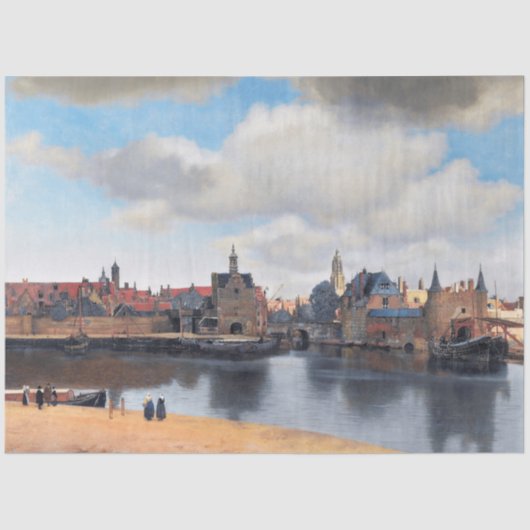 Aussicht auf Delft, Johannes Vermeer, 1659-1660 Seidenpapier (Vorderseite)