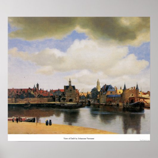 Aussicht auf Delft von Johannes Vermeer Poster (Vorne)