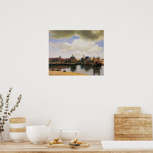 Aussicht auf Delft von Johannes Vermeer Poster (Küche)