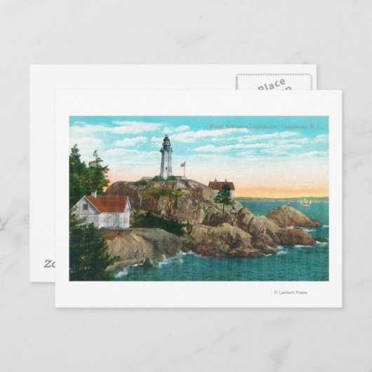 Aussicht auf den Atkinson Leuchtturm Postkarte (Vorne/Hinten)