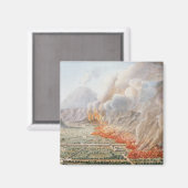 Aussicht auf den Ausbruch des Vesuv, der am Magnet (Vorderseite/Rückseite)