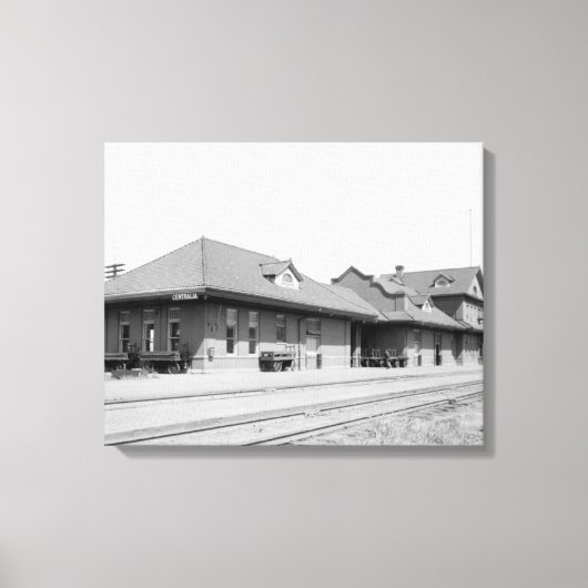 Aussicht auf den Bahnhof Leinwanddruck (Vorderseite)