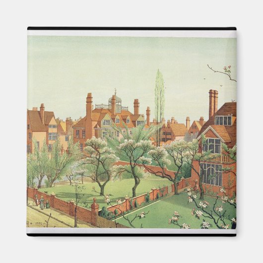 Aussicht auf den Bedford Park, 1882 (Farblitho) 2 Magnet (Vorne)