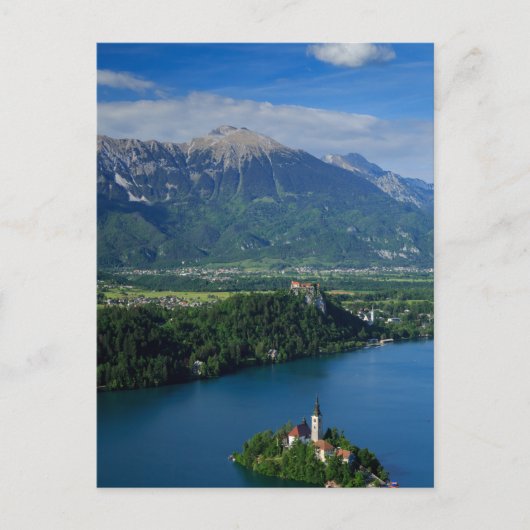Aussicht auf den Bled-See von Mala Osojnica Postkarte (Vorderseite)