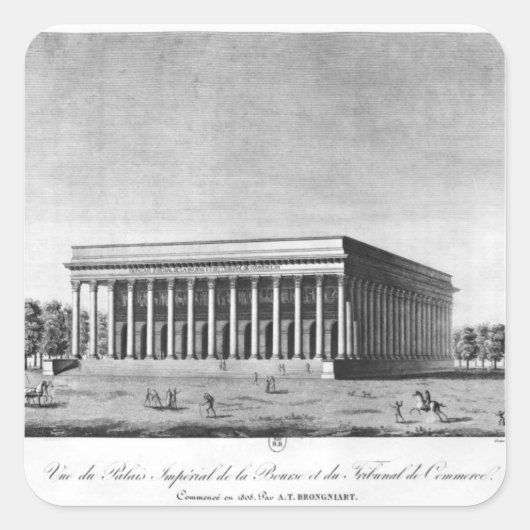 Aussicht auf den Bourse Imperial Palace Quadratischer Aufkleber (Vorderseite)