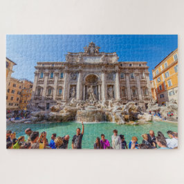 Aussicht auf den Brunnen Trevi mit dem Touristen,  Puzzle