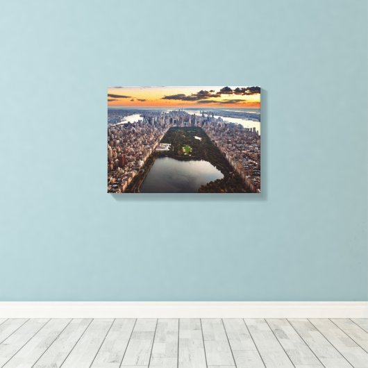 Aussicht auf den Central Park bei Sonnenuntergang Leinwanddruck (Insitu (Holzboden))