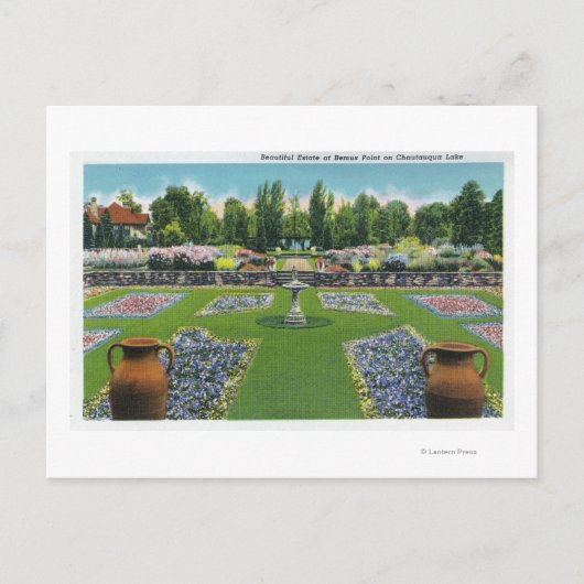 Aussicht auf den Chautauqua Anwesen Gardens Postkarte (Vorderseite)