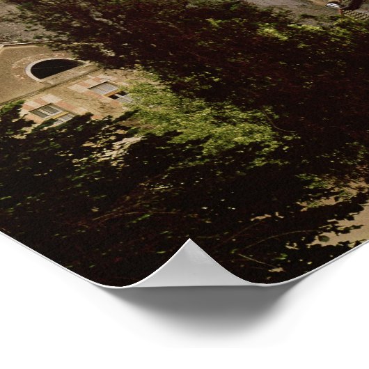 Aussicht auf den Clocher de l'Eau Benite Poster (Ecke)