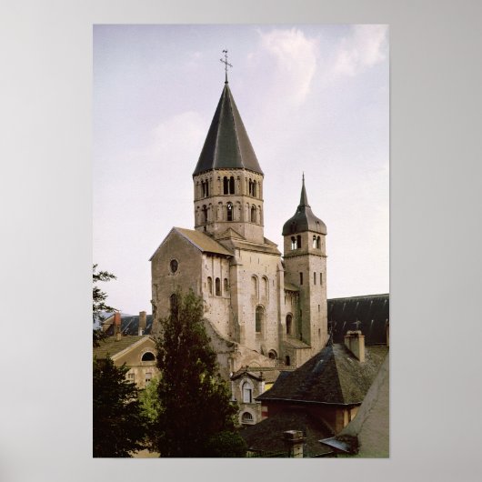 Aussicht auf den Clocher de l'Eau Benite Poster (Vorne)