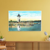 Aussicht auf den Cobbosseeconte und den Leuchtturm Leinwanddruck (Insitu (Wohnzimmer))