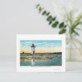 Aussicht auf den Cobbosseeconte und den Leuchtturm Postkarte (Stehend Vorderseite)