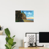 Aussicht auf den Dom Rock, Bar Hafen Poster (Heimbüro)