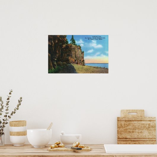 Aussicht auf den Dom Rock, Bar Hafen Poster (Küche)