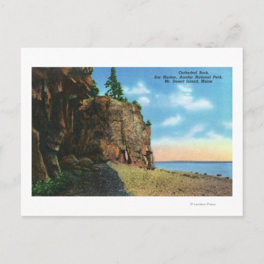 Aussicht auf den Dom Rock, Bar Hafen Postkarte (Vorderseite)