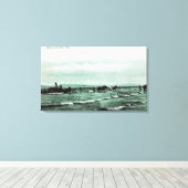 Aussicht auf den Fischfang Seine, Pferdekarren Leinwanddruck (Insitu (Holzboden))