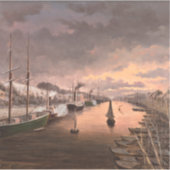 Aussicht auf den Fluss Aura in Turku Aufkleber (Vorderseite)