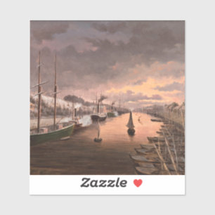 Aussicht auf den Fluss Aura in Turku Aufkleber