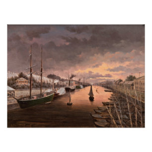 Aussicht auf den Fluss Aura in Turku Poster