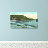 Aussicht auf den Fluss Chenango und den Damm Leinwanddruck (Insitu (Holzboden))