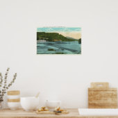 Aussicht auf den Fluss Chenango und den Damm Poster (Küche)