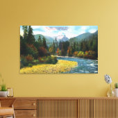 Aussicht auf den Fluss Lions und Capilano Leinwanddruck (Insitu (Wohnzimmer))