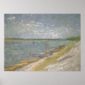 Aussicht auf den Fluss w Ruderboote von Vincent va Poster (Vorne)