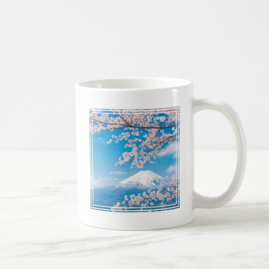 Aussicht auf den Fuji mit Kirschblüten Kaffeetasse (Rechts)