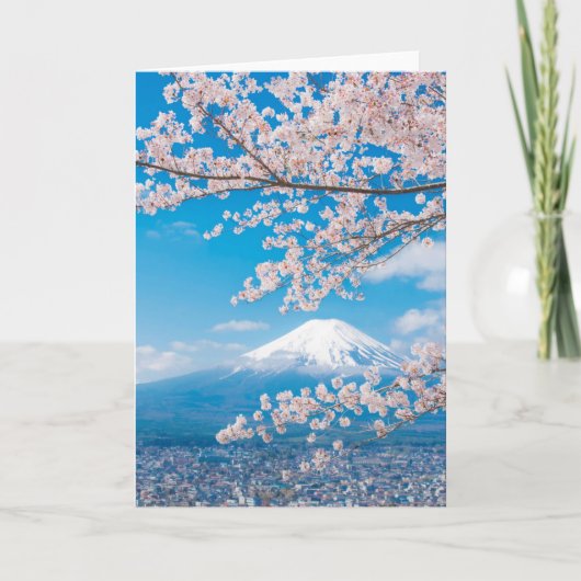 Aussicht auf den Fuji mit Kirschblüten Karte (Vorderseite)