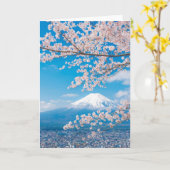 Aussicht auf den Fuji mit Kirschblüten Karte (Gelbe Blume)