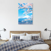 Aussicht auf den Fuji mit Kirschblüten Leinwanddruck (Insitu (Schlafzimmer))