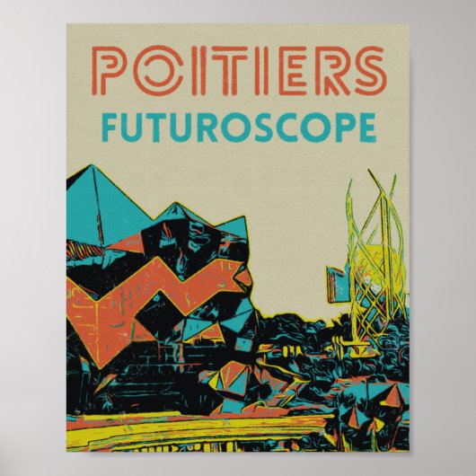 Aussicht auf den futuroscope Themenpark Poitiers, Poster (Vorne)