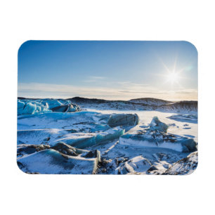 Aussicht auf den gefrorenen Gletschersee Magnet
