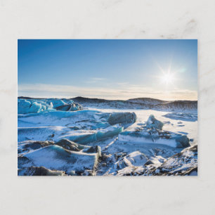 Aussicht auf den gefrorenen Gletschersee Postkarte