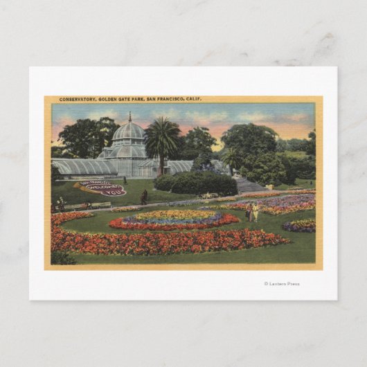Aussicht auf den Golden Gate Park & Conservatory Postkarte (Vorderseite)