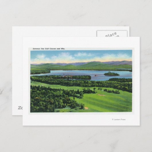 Aussicht auf den Golfplatz von Saranac Inn Postkarte (Vorne/Hinten)