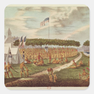 Aussicht auf den Großen Vertrag in Prairie du Quadratischer Aufkleber