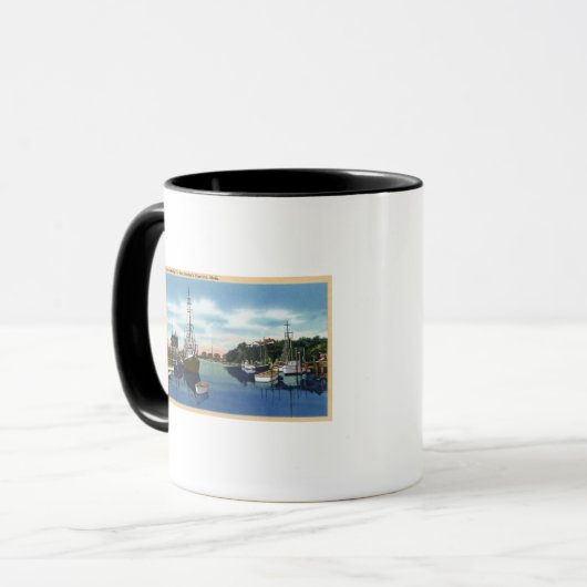 Aussicht auf den Hafen, Martha's Vineyard Tasse (Vorderseite Links)