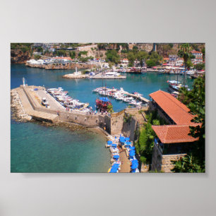 Aussicht auf den Hafen, Strand Mermerly in der Sta Poster