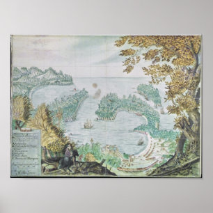 Aussicht auf den Hafen von Acapulco Poster
