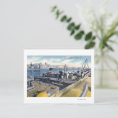 Aussicht auf den Hafen von Albany, auf der Insel I Postkarte (Stehend Vorderseite)