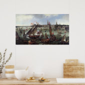 Aussicht auf den Hafen von Antwerpen Poster (Küche)