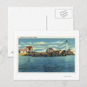Aussicht auf den Hafen von Boston und den Leuchttu Postkarte (Vorne/Hinten)