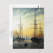 Aussicht auf den Hafen von Caspar David Friedrich Postkarte (Vorne/Hinten)