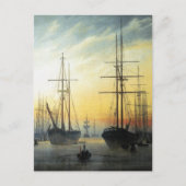 Aussicht auf den Hafen von Caspar David Friedrich  Postkarte (Vorderseite)