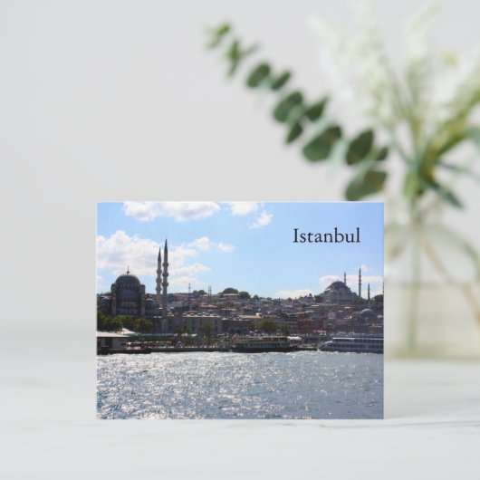 Aussicht auf den Hafen von Istanbul Postkarte (Stehend Vorderseite)