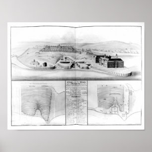 Aussicht auf den Hafen von Plymouth, 1608 Poster